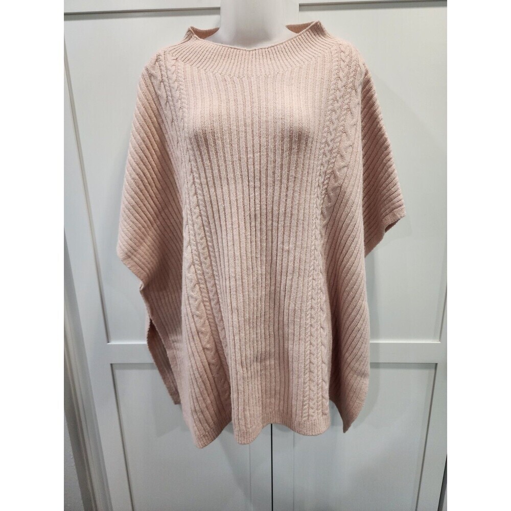 NEW LC Lauren Conrad Cable Knit Poncho Sweater ONE SIZE PINK